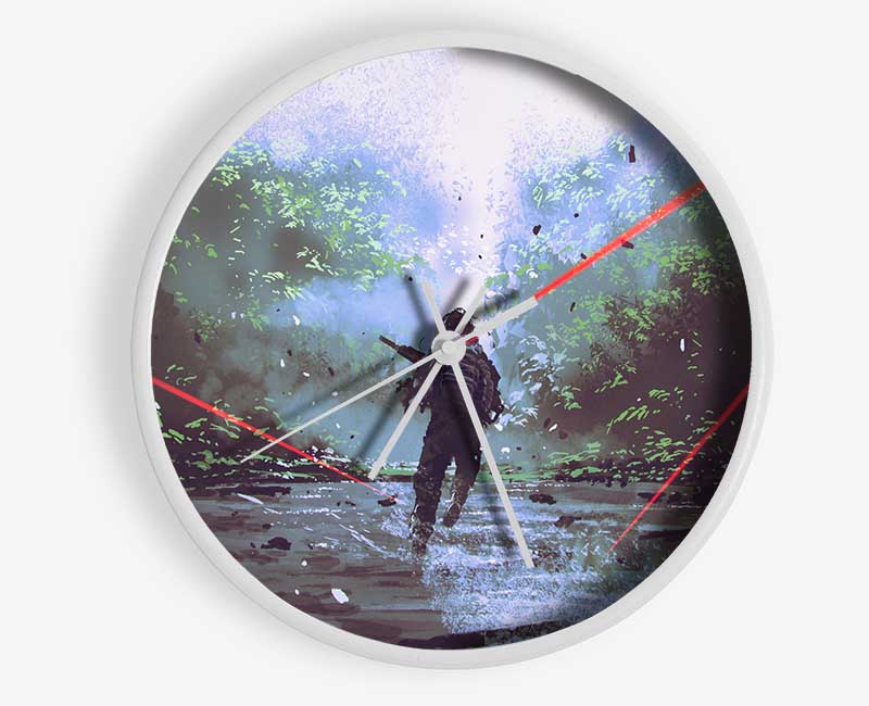 Dodging The Lasers Clock - Wallart-Direct UK