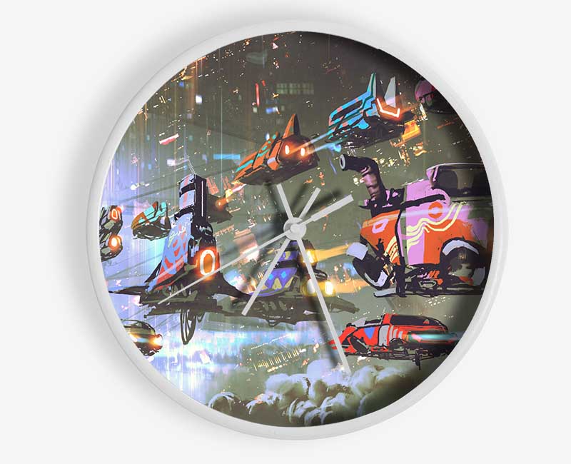 Cars Of The Future Clock - Wallart-Direct UK