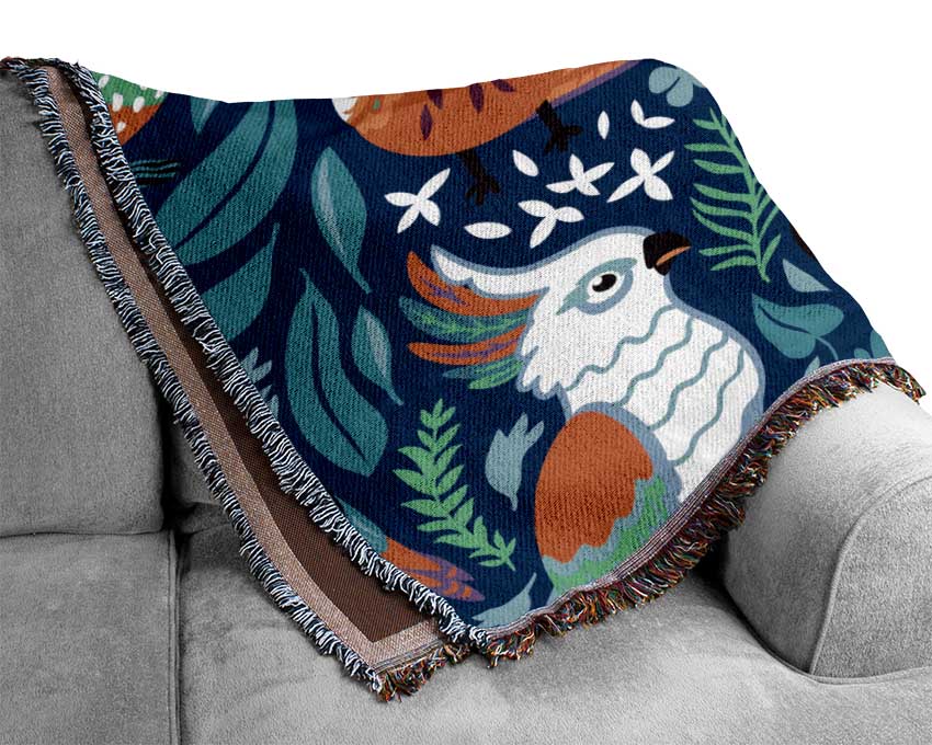 Cartoon Paradise Birds Woven Blanket