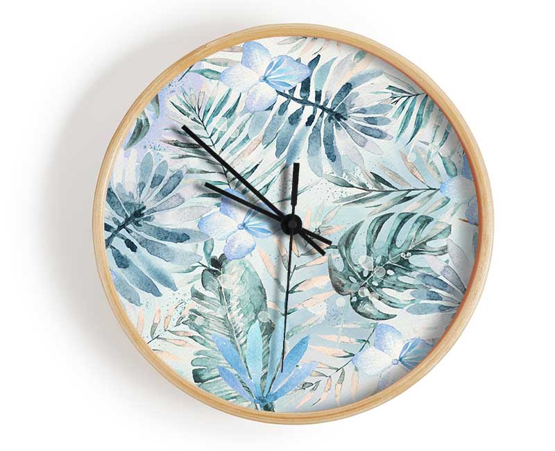 Cheese Plant Foliage Clock - Wallart-Direct UK