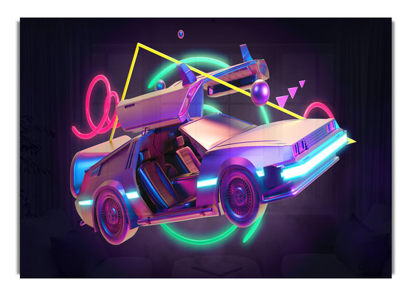 Delorean Car Neon