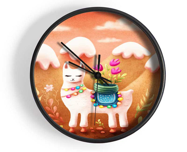 Llama In The Hilltop Clock - Wallart-Direct UK