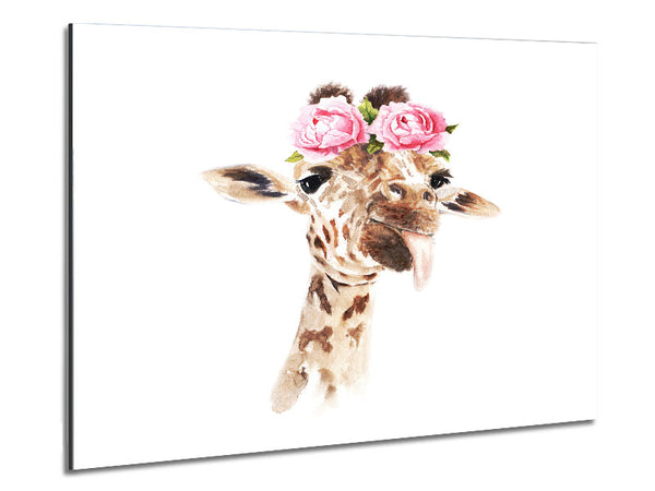 Roses On A Giraffe'S Head