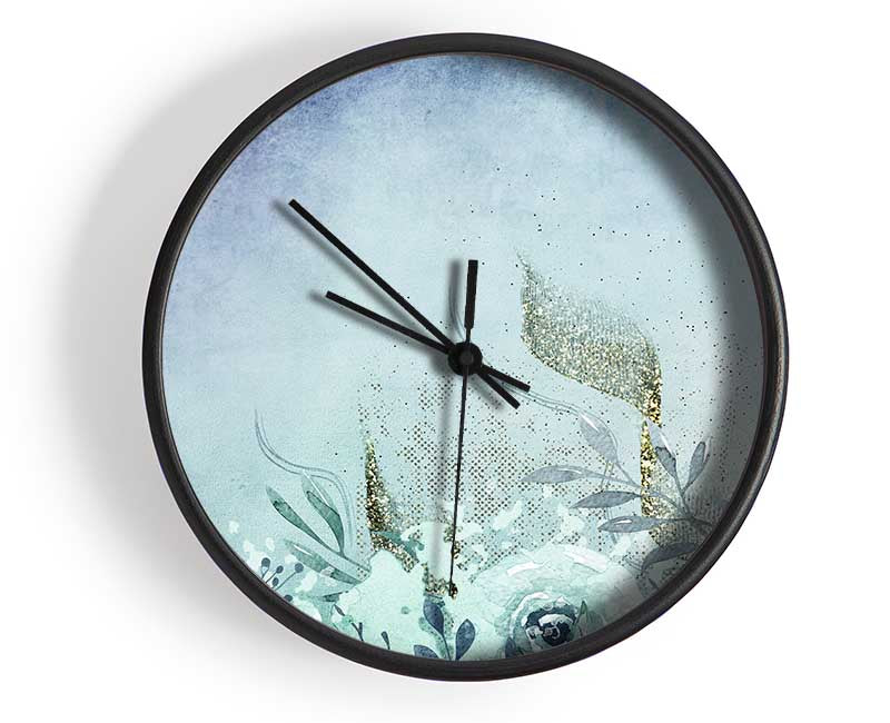 Leaves In The Frost Clock - Wallart-Direct UK