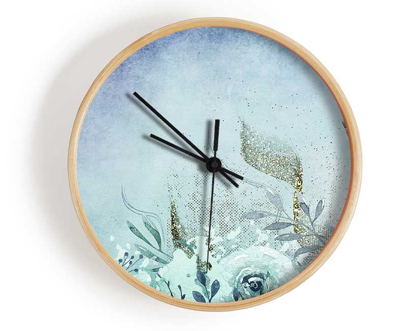 Leaves In The Frost Clock - Wallart-Direct UK