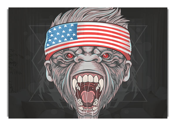 Angry Gorilla American Flag