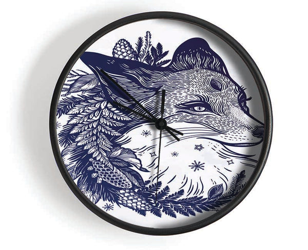 The Floral Fox Clock - Wallart-Direct UK