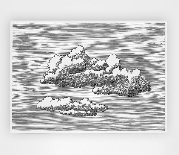 Lines Behind The Clouds Print Poster Wall Art