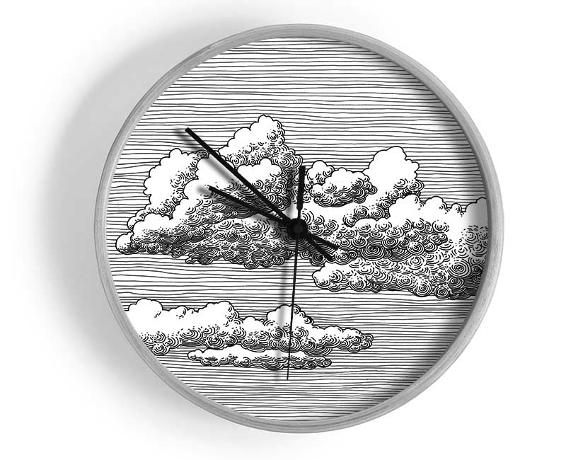 Lines Behind The Clouds Clock - Wallart-Direct UK