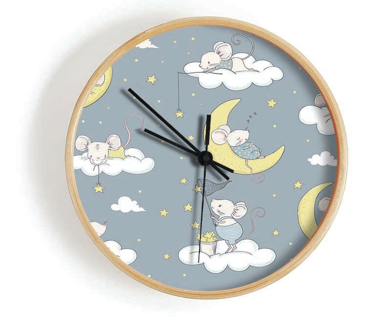 Three Moon Mice Clock - Wallart-Direct UK