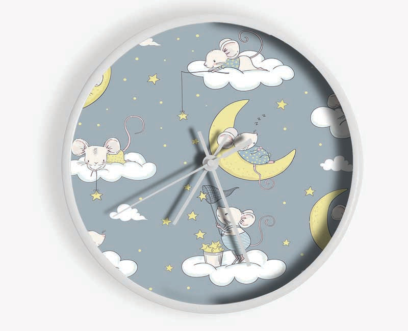 Three Moon Mice Clock - Wallart-Direct UK