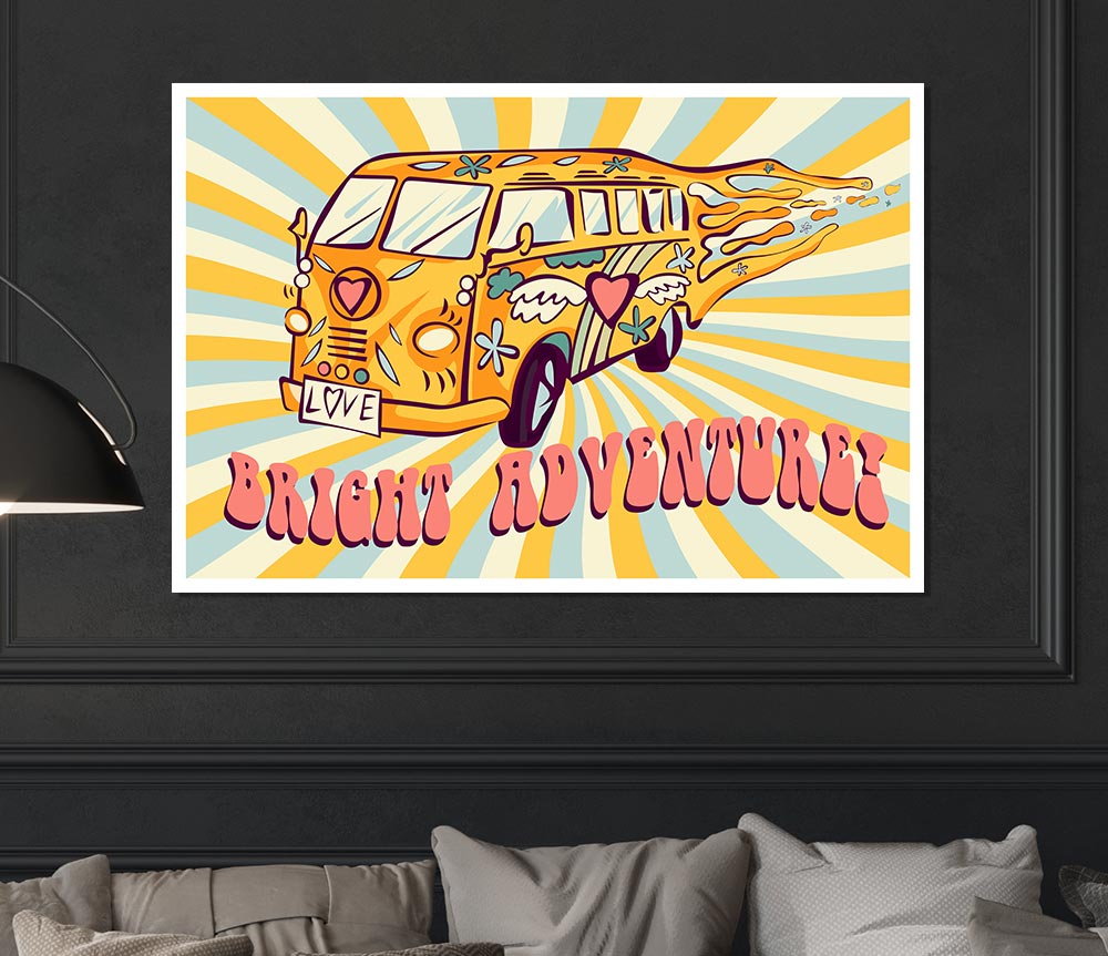 Camper Adventure Print Poster Wall Art