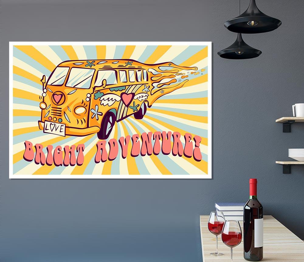 Camper Adventure Print Poster Wall Art