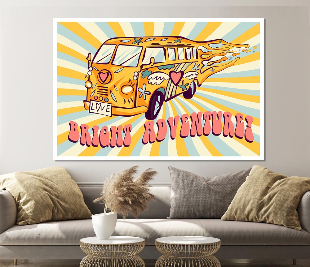 Camper Adventure Print Poster Wall Art