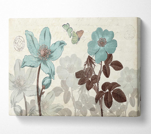 Picture of Blue Flower Stand Tall Canvas Print Wall Art