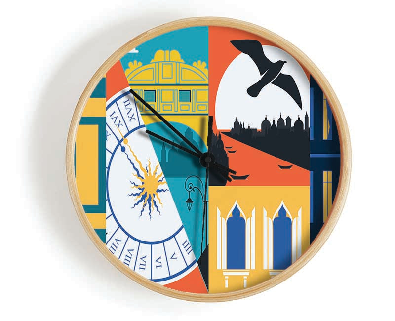 Venice Graphic Clock - Wallart-Direct UK