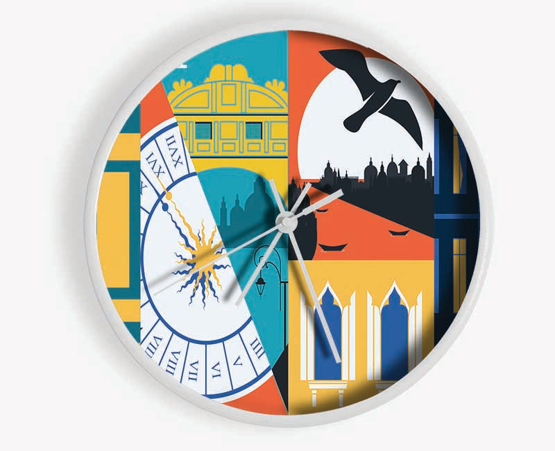 Venice Graphic Clock - Wallart-Direct UK