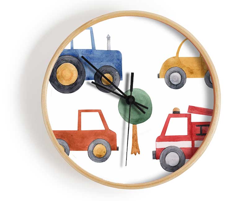 Childrens Vehicle Collection Clock - Wallart-Direct UK