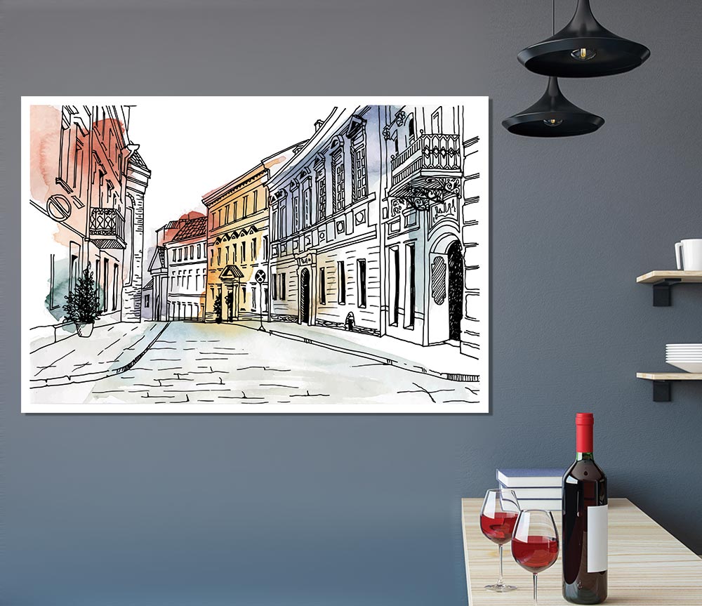 The Streets Of Milan Print Poster Wall Art