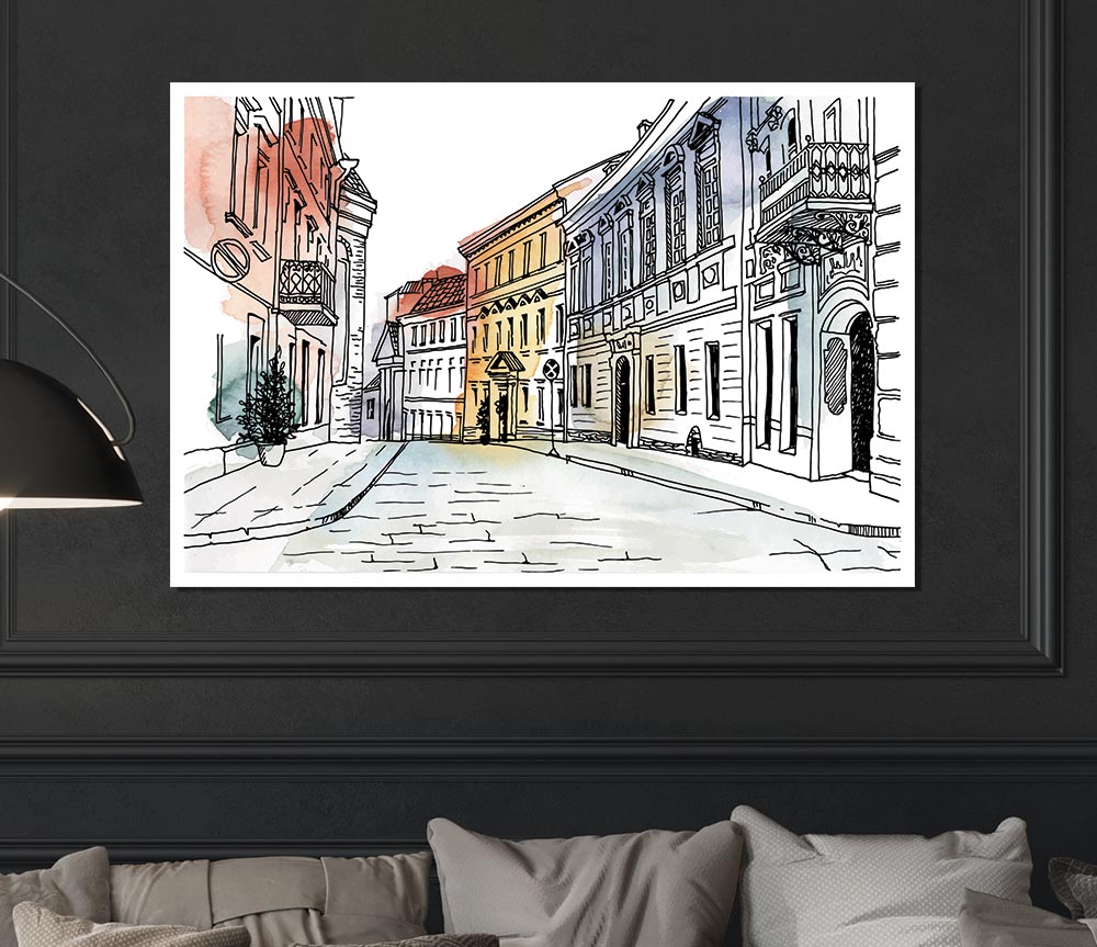 The Streets Of Milan Print Poster Wall Art