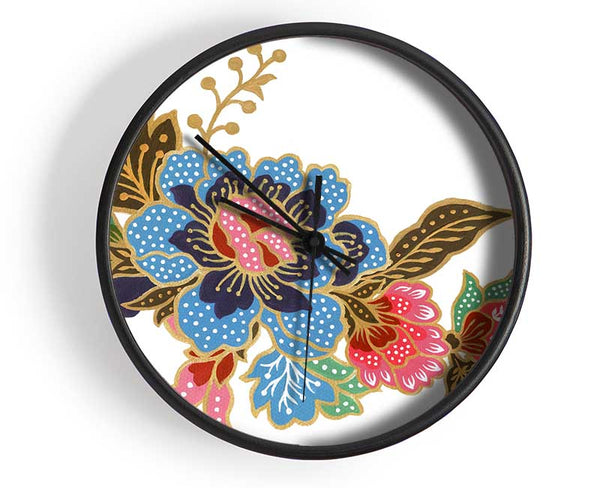 Indian Flower Beauty Clock - Wallart-Direct UK