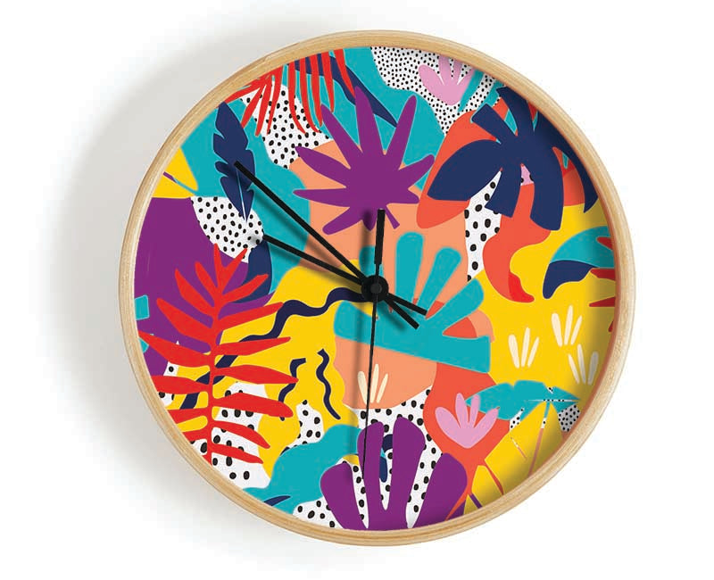 Stunning Summer Leaves Clock - Wallart-Direct UK