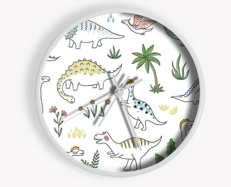 The Dino Pattern Clock - Wallart-Direct UK