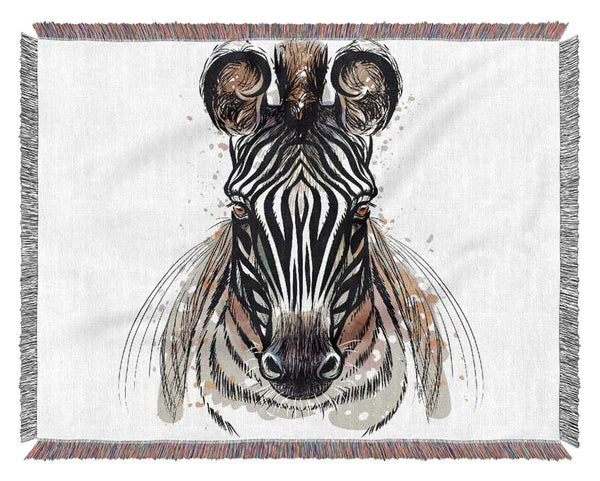 Stunning Zebra Head Woven Blanket