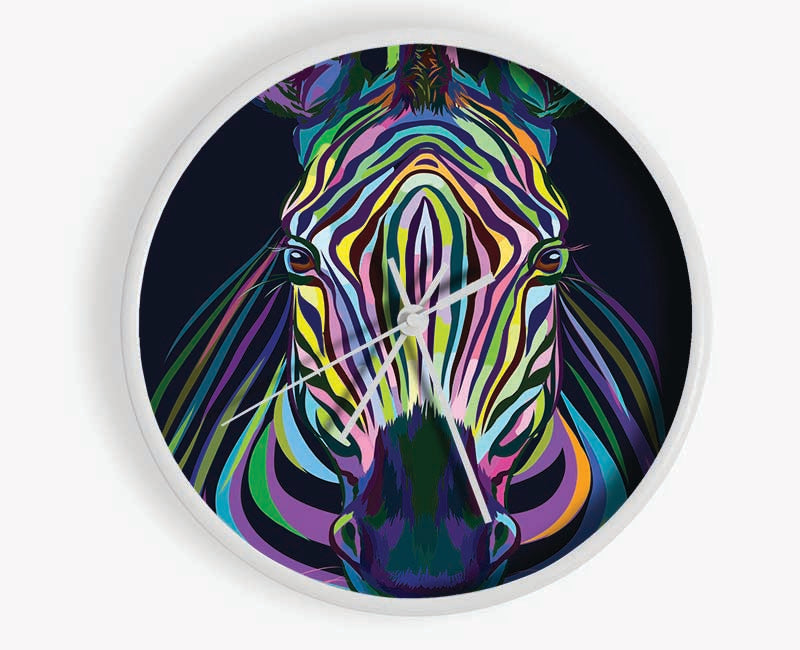 Stunning Zebra Vibrant Clock - Wallart-Direct UK