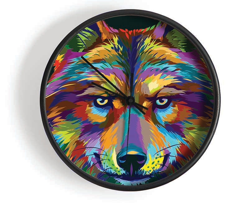 Stunning Wolf Head Clock - Wallart-Direct UK