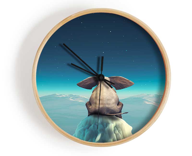 Elephant On A Cliff Clock - Wallart-Direct UK