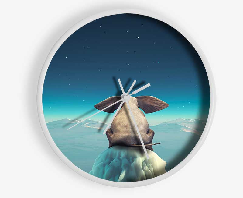 Elephant On A Cliff Clock - Wallart-Direct UK