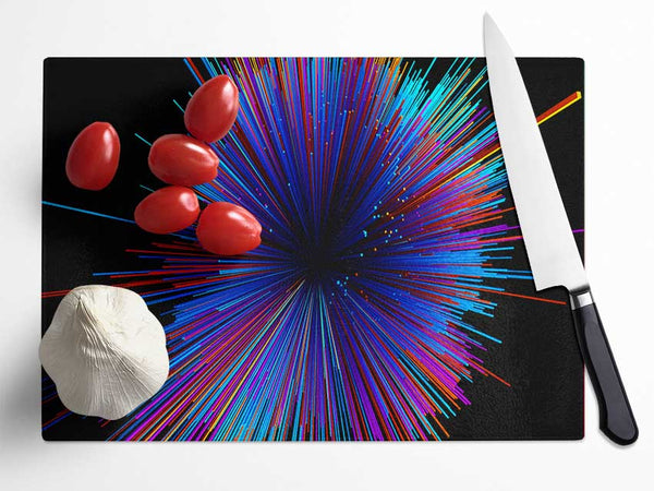 Spectrum Lines Glass Chopping Board