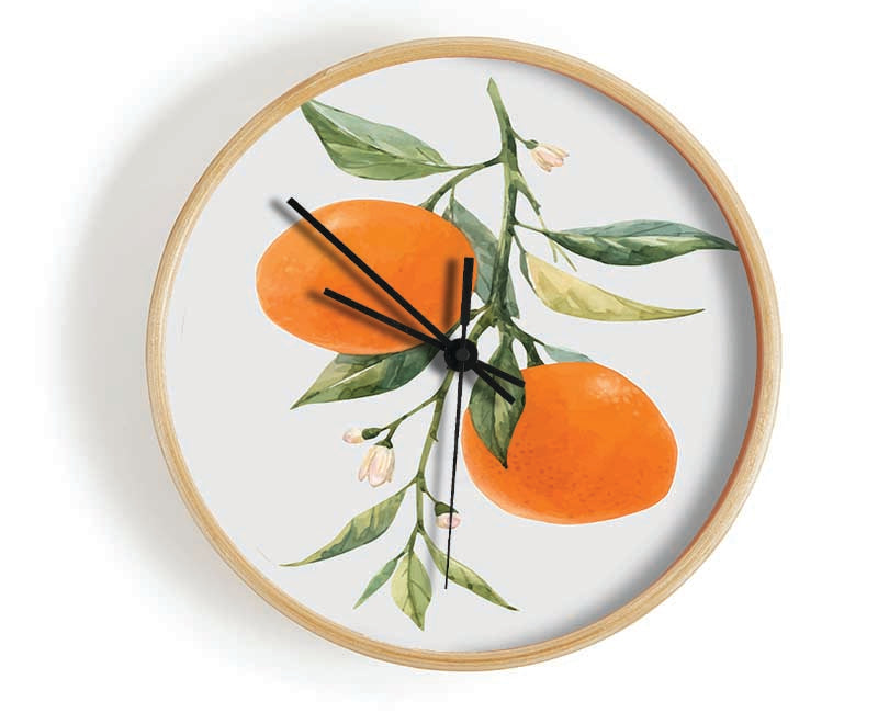 Oranges Fresh On The Branch Clock - Wallart-Direct UK