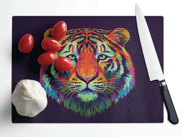 The Great Vibrant Tiger Glass Chopping Board