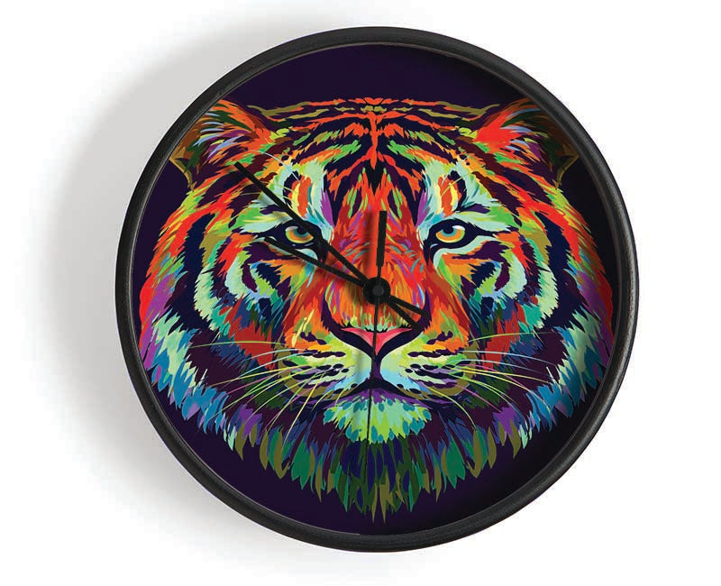 The Great Vibrant Tiger Clock - Wallart-Direct UK