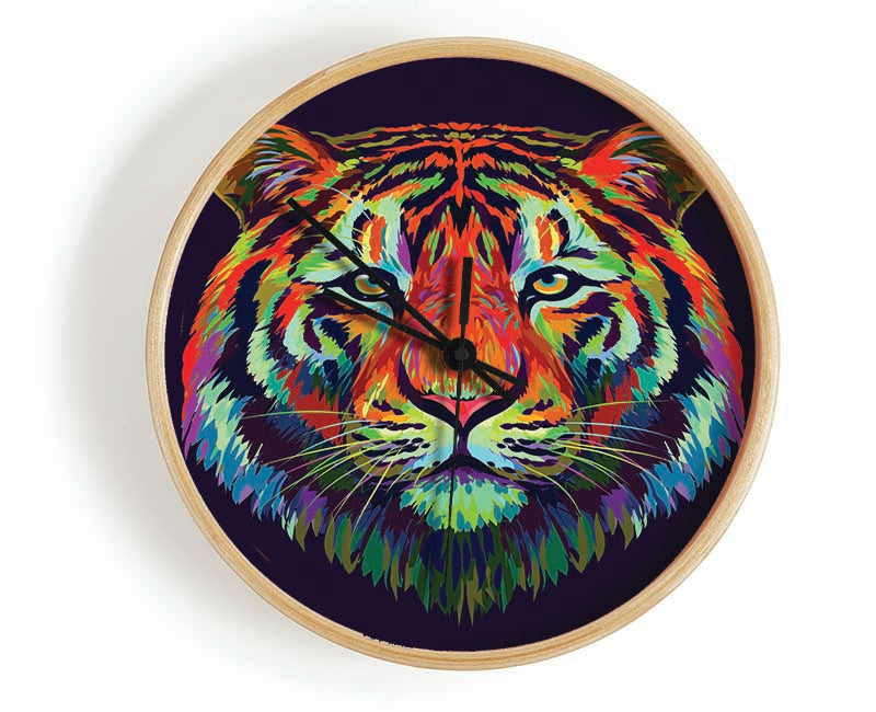 The Great Vibrant Tiger Clock - Wallart-Direct UK