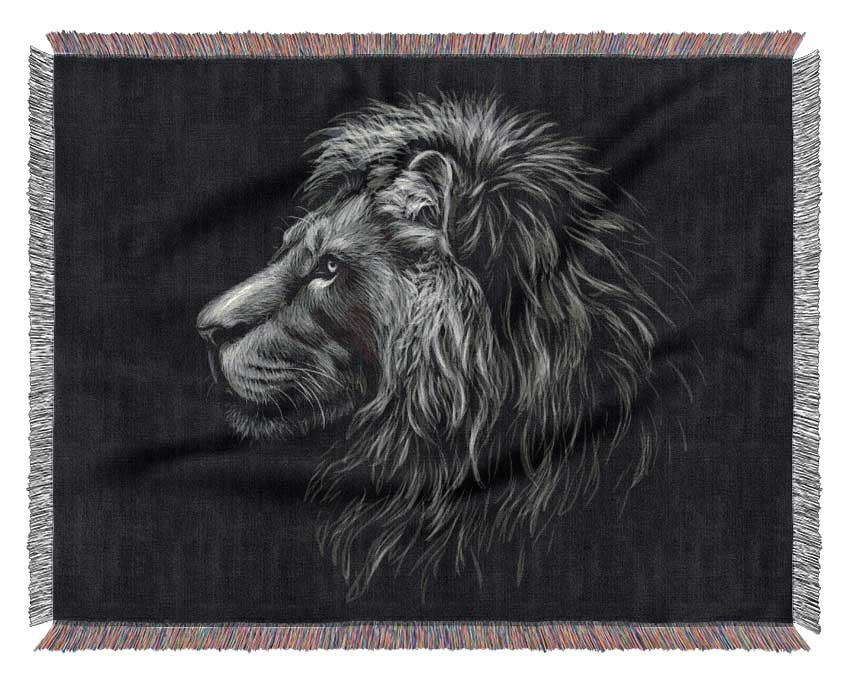 Side View Lion Woven Blanket