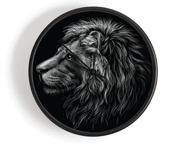 Side View Lion Clock - Wallart-Direct UK