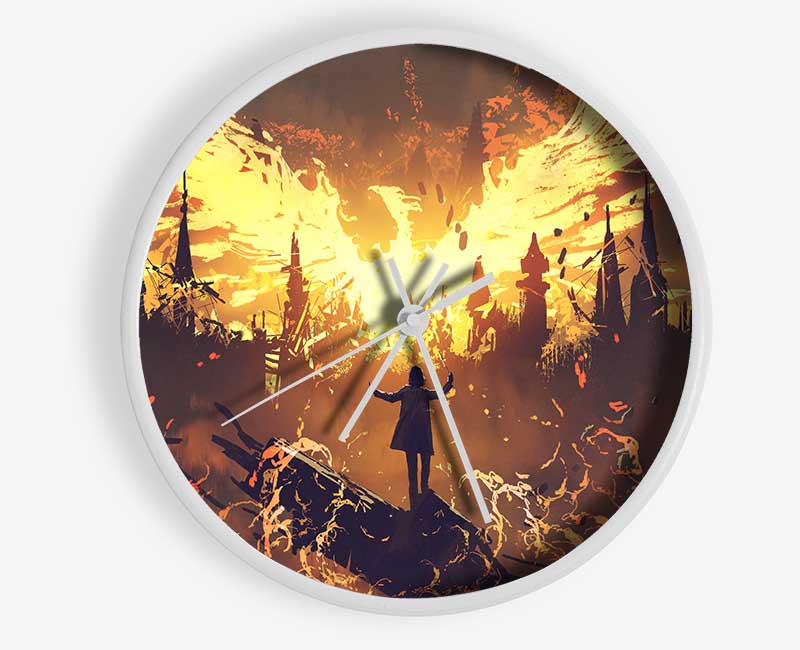 The Phoenix Rises Clock - Wallart-Direct UK