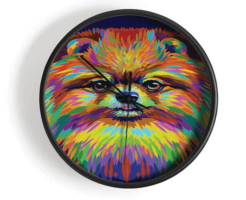 Big Fluffy Pomeranian Clock - Wallart-Direct UK