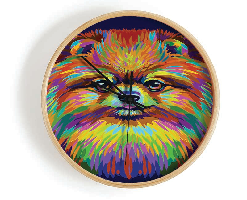 Big Fluffy Pomeranian Clock - Wallart-Direct UK