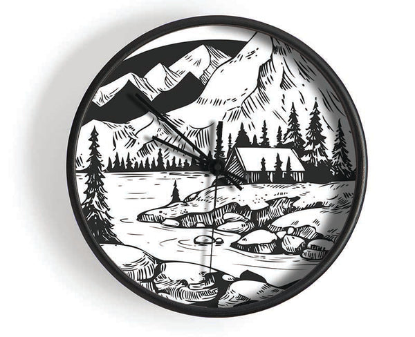 The Circle Mountains Clock - Wallart-Direct UK