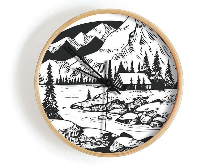 The Circle Mountains Clock - Wallart-Direct UK