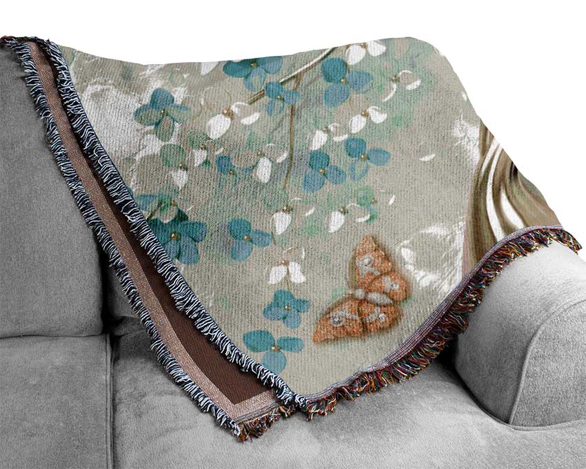 The Silver Branch Butterfly Woven Blanket