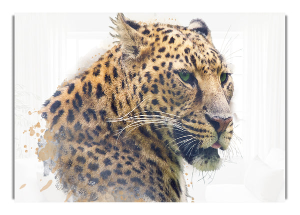 Aquarell Spritzer Leopard