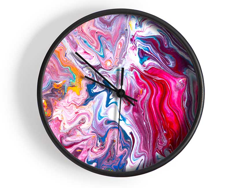 Liquid Swirl Paint Purple Clock - Wallart-Direct UK