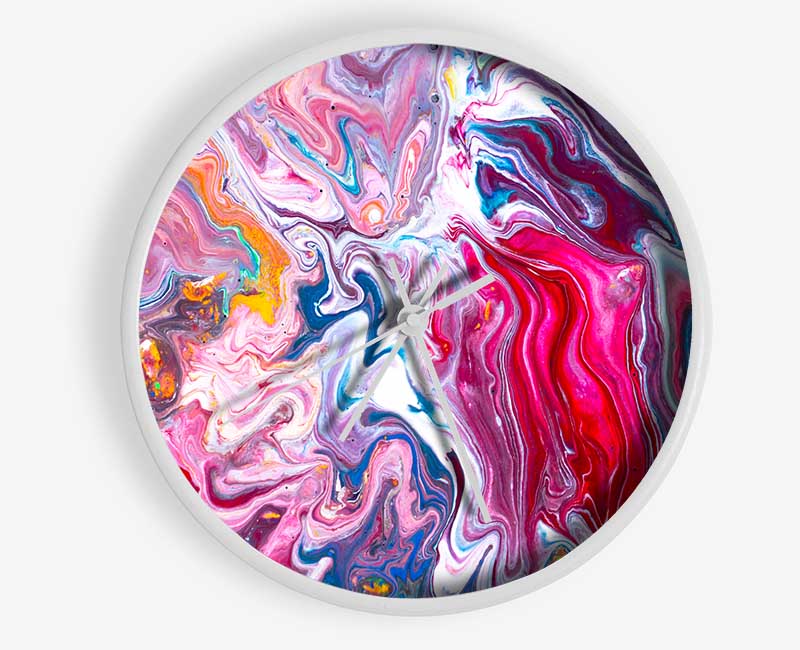 Liquid Swirl Paint Purple Clock - Wallart-Direct UK