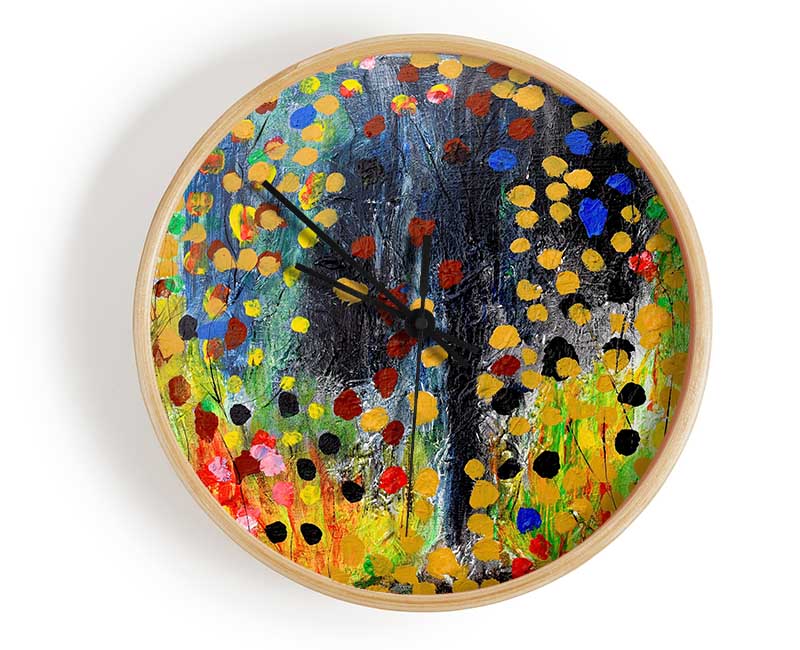 Dots Of The Forest Clock - Wallart-Direct UK