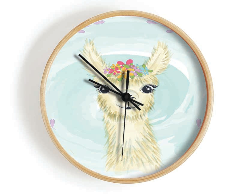 Llama Floral Head Clock - Wallart-Direct UK